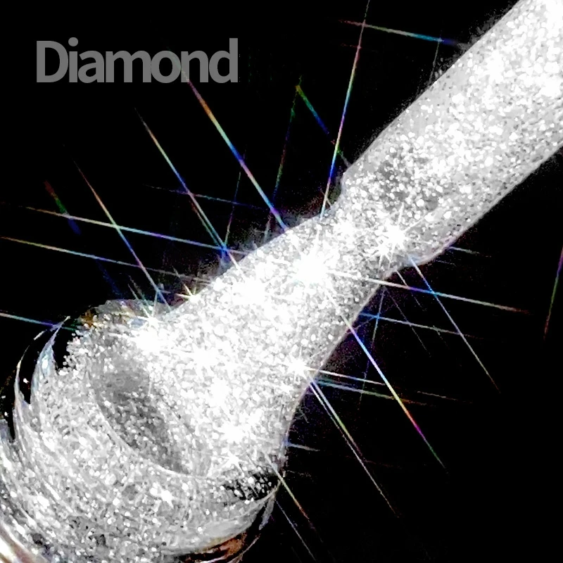 15ML Glitter Gel Nail Polish Carat Diamond Reflective Gel Semi Permanent UV Varnish Gel Nail Art Effect Nail