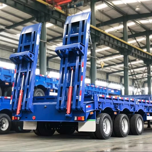 Низкая цена 2 3 4 Акселя 10 м-18 м 50 тонн 80 Lowboy Transport sempailer грузовики 100 низкорамные Грузовые прицепы
