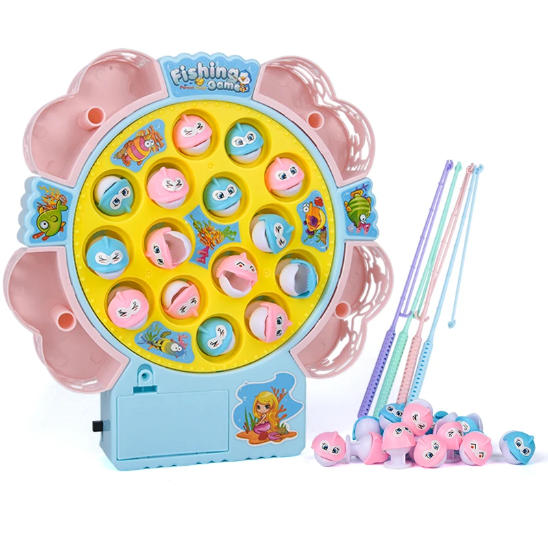 Детский Электрический Рыболовный набор, игрушечный поворотный стол для рыбалки, Интеллектуальный Детский развивающий Электрический Рыболовный набор со звуком и светом