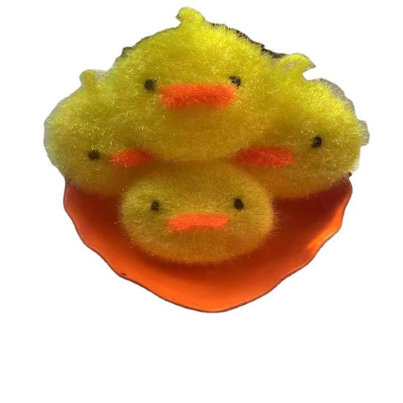 Hot sale acrylic duck shape cleaning acrylic cloth kitchen dish scrubber dish towels dusters