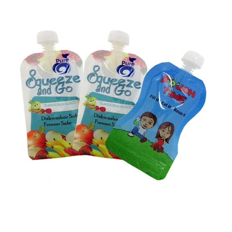 Manufacturer Custom Stand Up Bag Eco Friendly Food Grade Packaging Milk Juice Liquid Refill Spout Pouch With Top Mushroom Cap