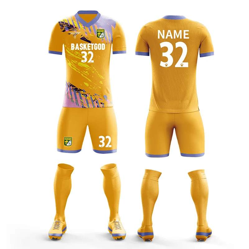 Top Quality Adult Customized Soccer Jersey Wear 2023 New Clubs Men Soccer Wear Short Sleeve Football Jersey Set