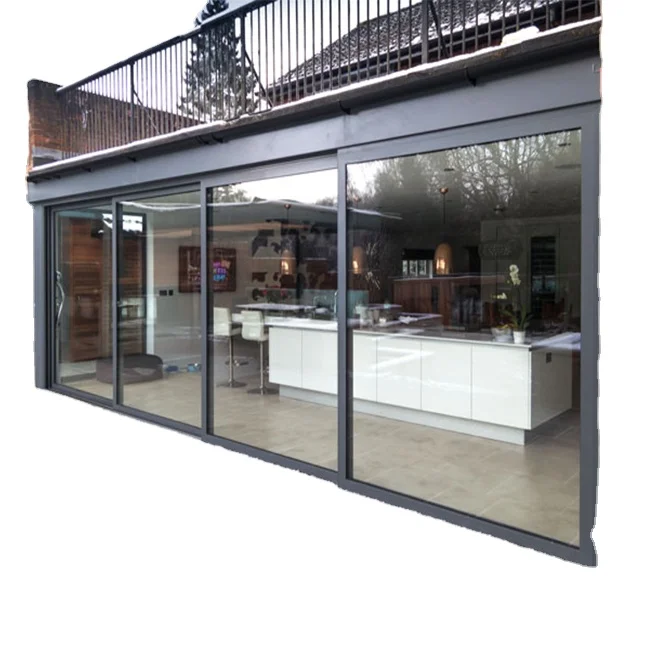 Modern japanese style aluminum metal frame second hand Interior glass sliding doors size