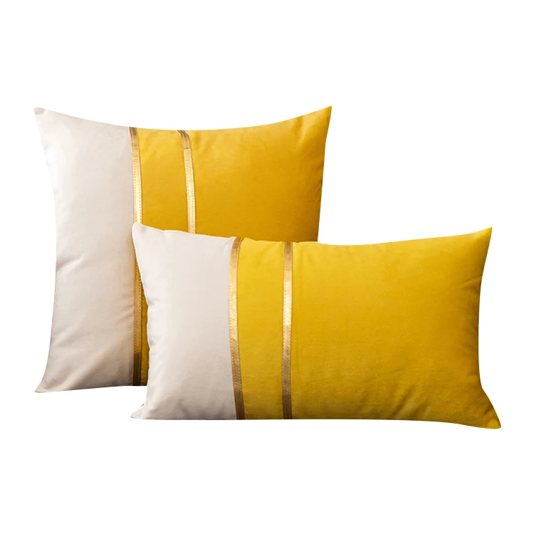 Hot Selling Splicing Luxury Velvet Pillow Cover 30x50 Home Sofa Decor Throw Pillow Case