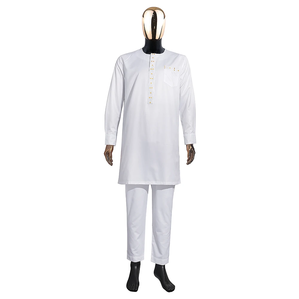 H & D Dashiki Mens Top Pant 2 Pieces Outfit Set African Men Clothes Riche African For Men Shirt With Trouser Rich Bazin Original