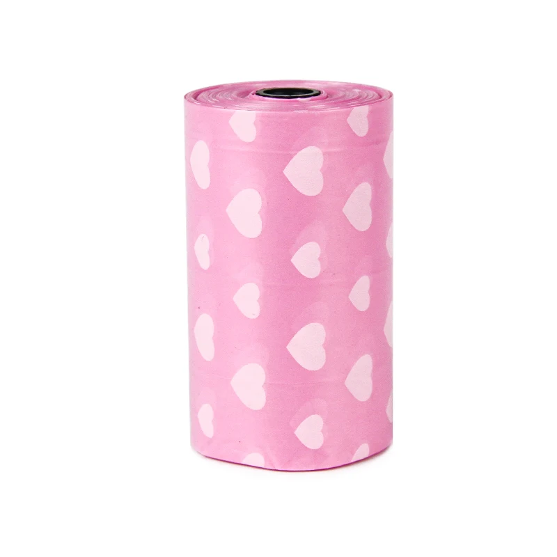 Cute 100 biodegradable compostable animal waste bags for perfumed pet excrement