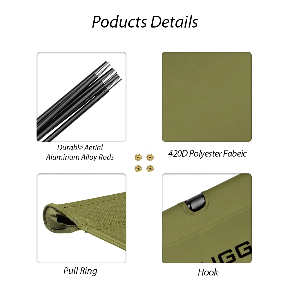 Сверхлегкая компактная алюминиевая складная кровать KingGear для кемпинга с регулируемой
