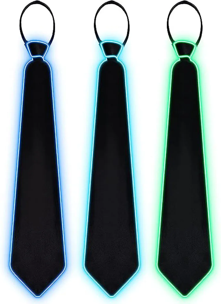 Flashing EL Wire Tie-Led Party Neon Light Neck Tie Bowtie party Decoration for Halloween Christmas Birthday Wedding