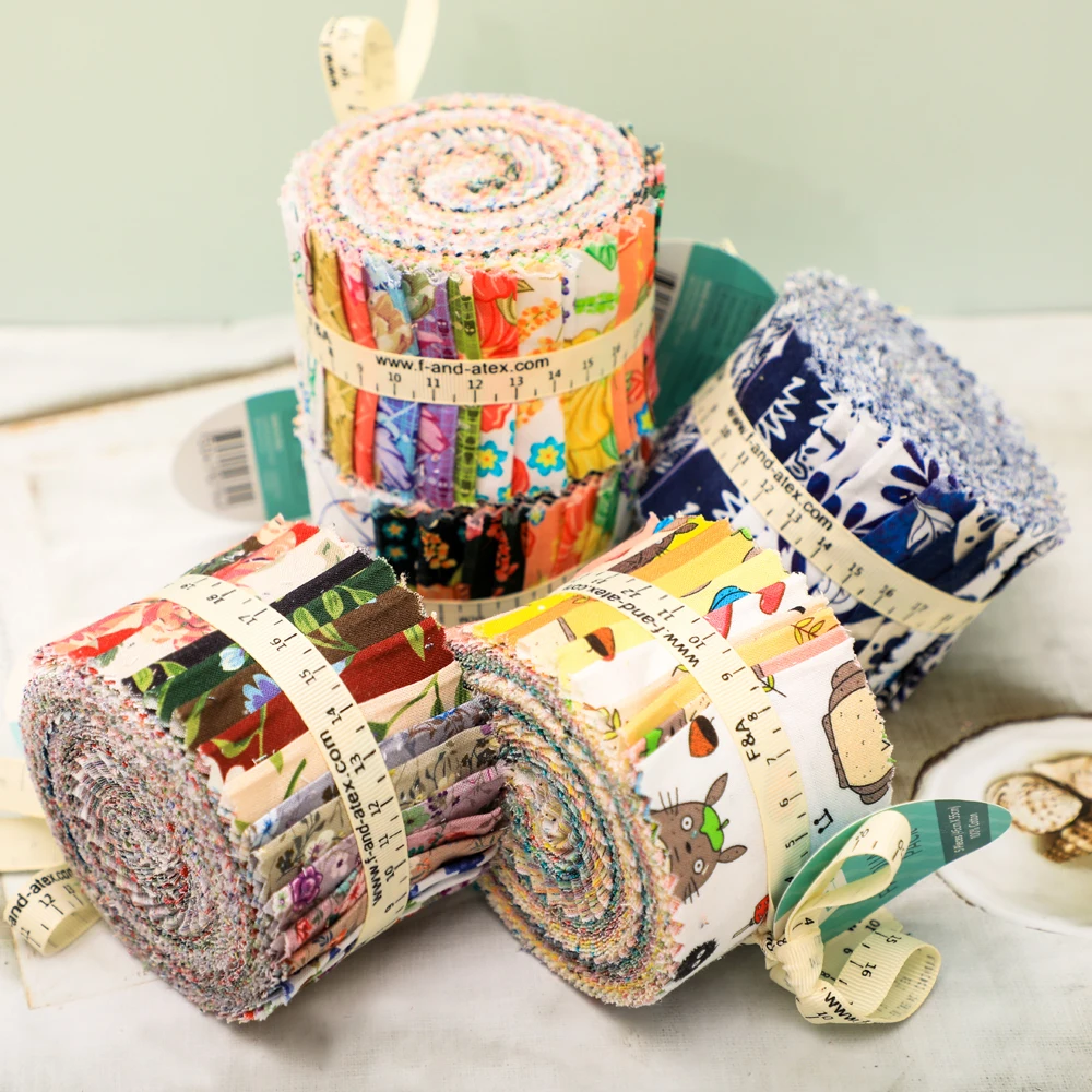 2.5' 20PCS Floral Jelly Roll Quilt Fabric Quality Jelly Roll Fabric Small Flower 100% Cotton Fabric Jelly Rolls For Quilting