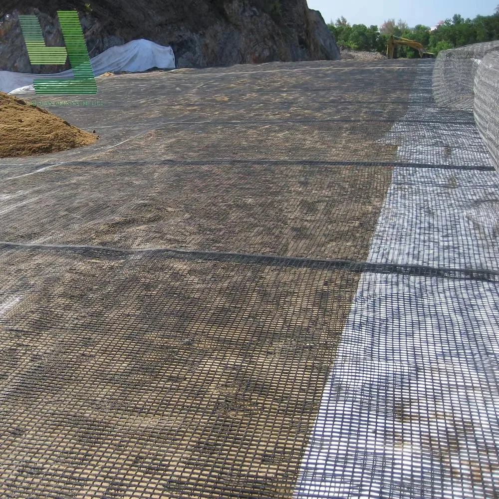 China factory price CE ISO9001 Fiberglass Geogrid Geomalla Low price Factory Price 80kn 30KN Sale Max Black Style