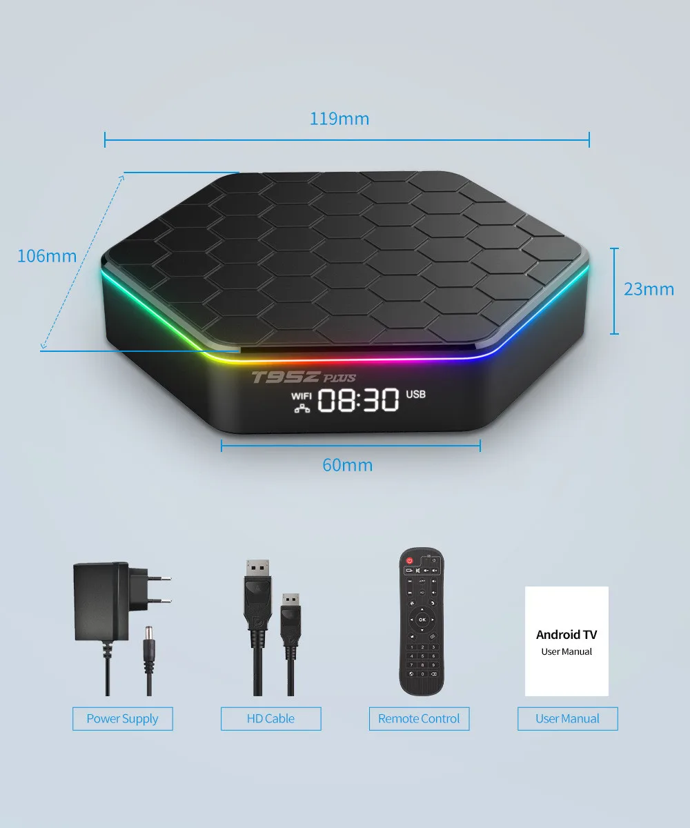2022 T95Z Android 12.0 TV Box 6K 4G 64GB Dual Band Wifi6 BT 5.0 Smart TV Box Android12 Media Player Set Top Box T95Z PLUS