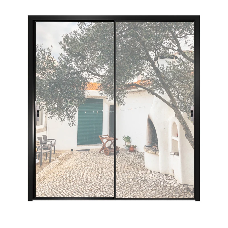 Lower track interior french slim frame prefab houses aluminum glass sliding door