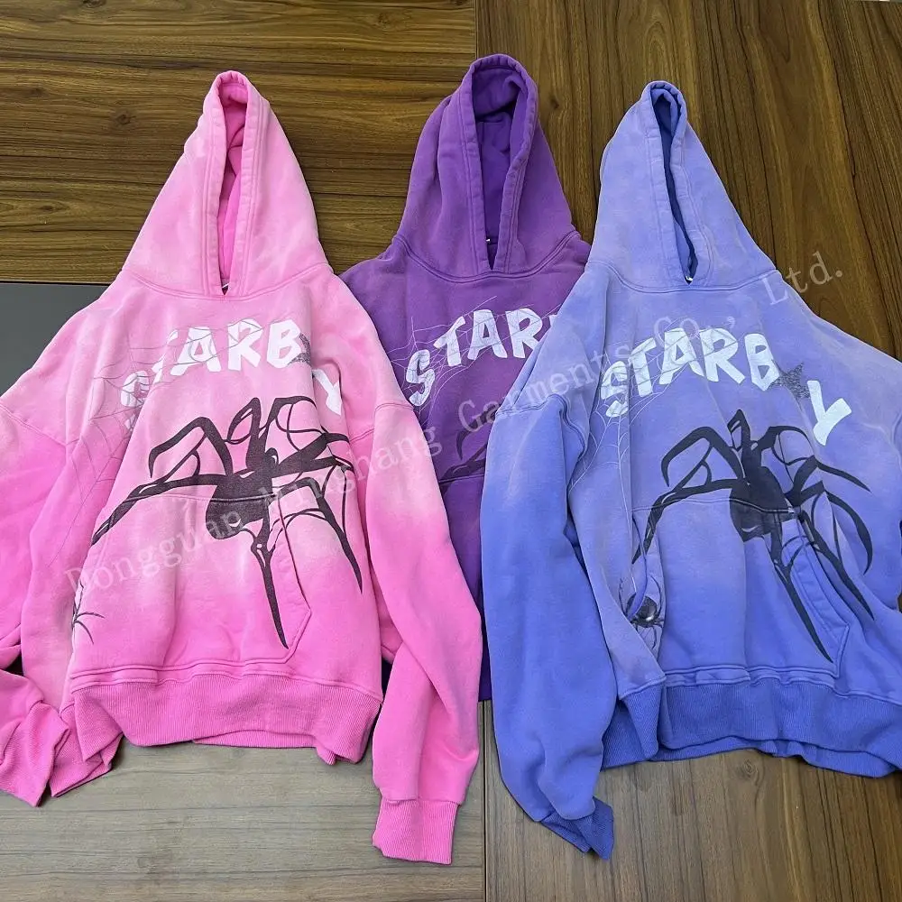 Manufacturer Cropped Boxy Hoodie Print Logo Retro Washed Hoodie For Men