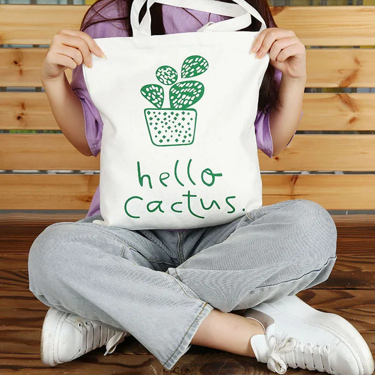 Handled Muslin Cotton Shopping Bag Durable custom design tote bag canvas bag