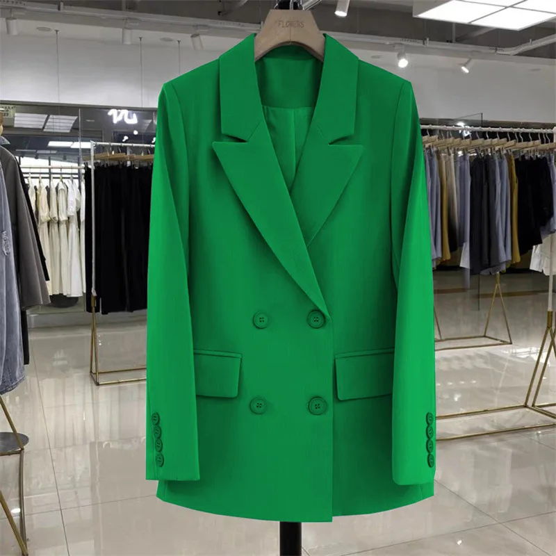 S-3XL  Versatile suit jacket New design style solid color top Temperament double breasted casual small suit