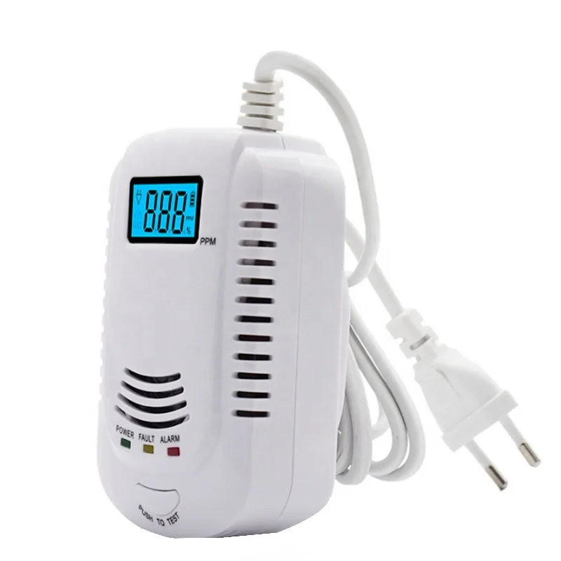 
Pulitong 2 in 1 9V Battery Backup LPG Natural Gas Leak & CO Carbon Monoxide Alarm Detector For Home with EU | US | UK Plug 