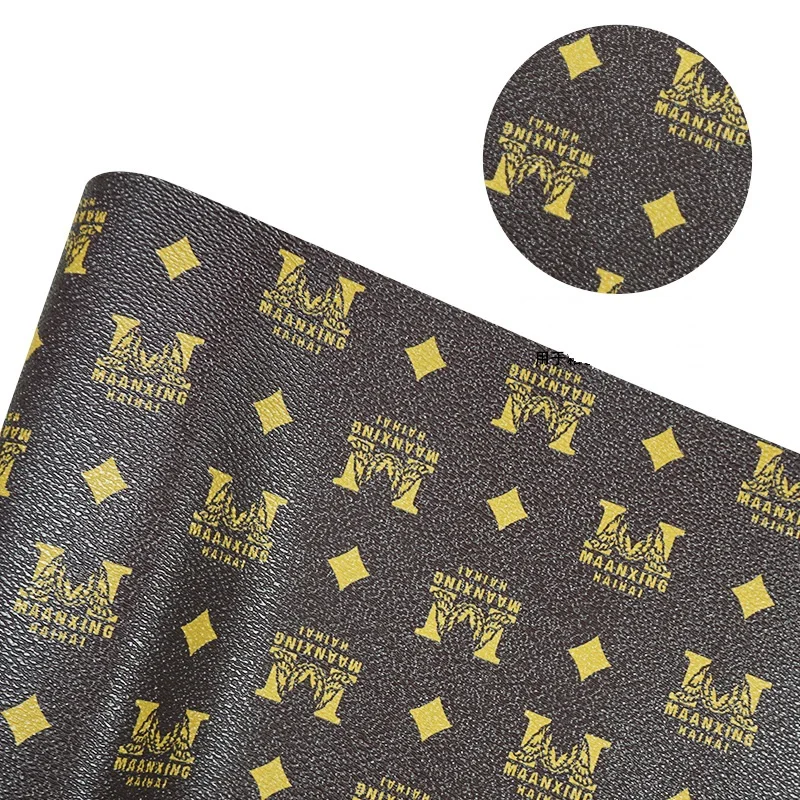 New fashion Pvc Pu Polyester Leather Fabric Print For Bags Printing Designs Fabric Bag