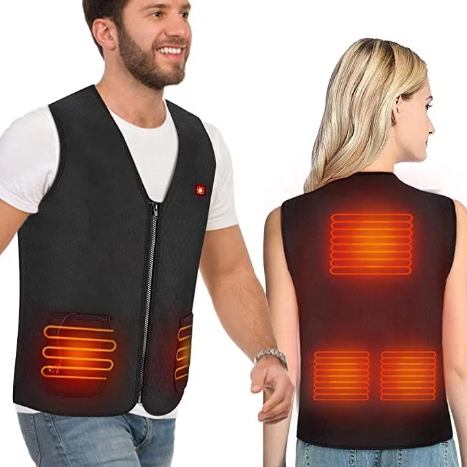 Heated Vest, Lightweight Heating Jacket USB Electric Body Warmer Clothes for Men and Women( Battery Not Included)