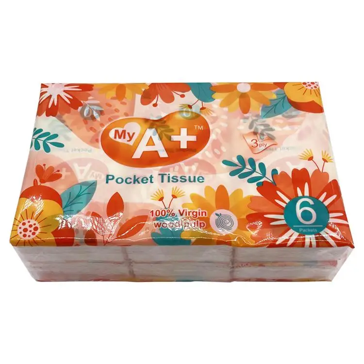 Hot Sell 3ply Mini Pack Tissue Paper Soft Good Price Facial Tissue Handkerchief Pocket Tissue