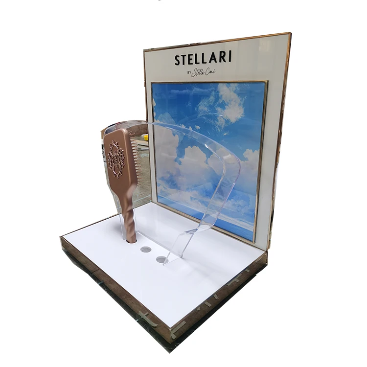 Custom Cosmetic display stand cardboard display stands for cosmetic acrylic L shape display stand