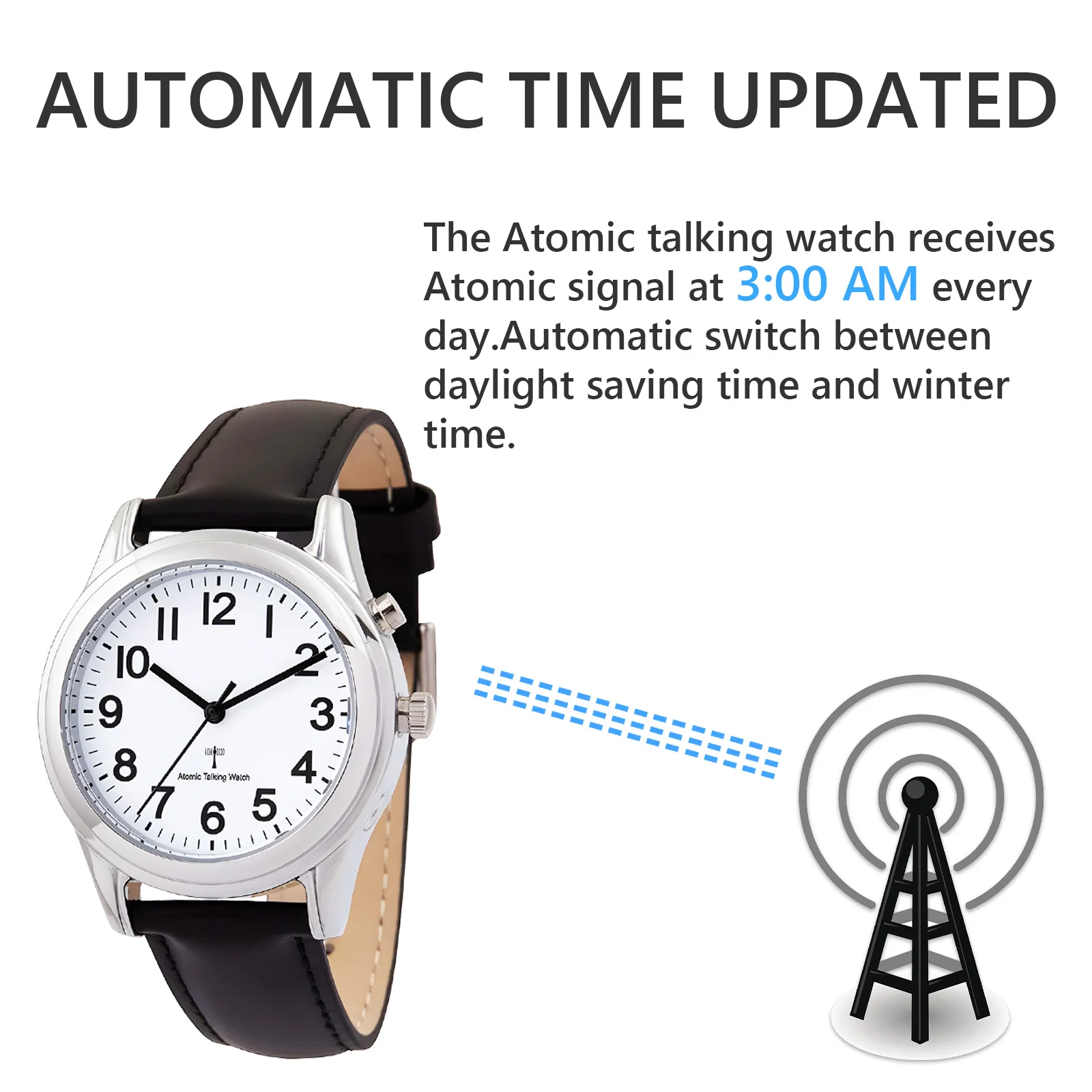 Hot selling Radio controlled Talking Watch with 2 button for Visually impaired, Elderly or Blind