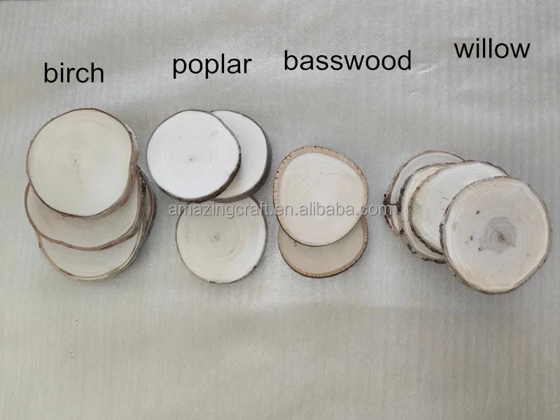 Wholesale Birch Basswood Log Slices Discs Tree Slab Ornament Sanded Smoothly Premium Quality