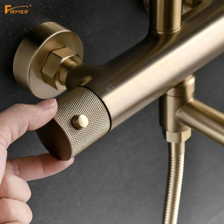 FIRMER 2020 NEW design Sanitary Ware high quality gold  color bathroom rain shower faucet set