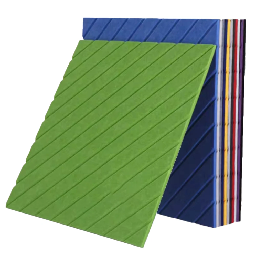 Security Auditorium Soundproof Panels Cutting Polyester Acoustic Panel Polyester Fiber Material