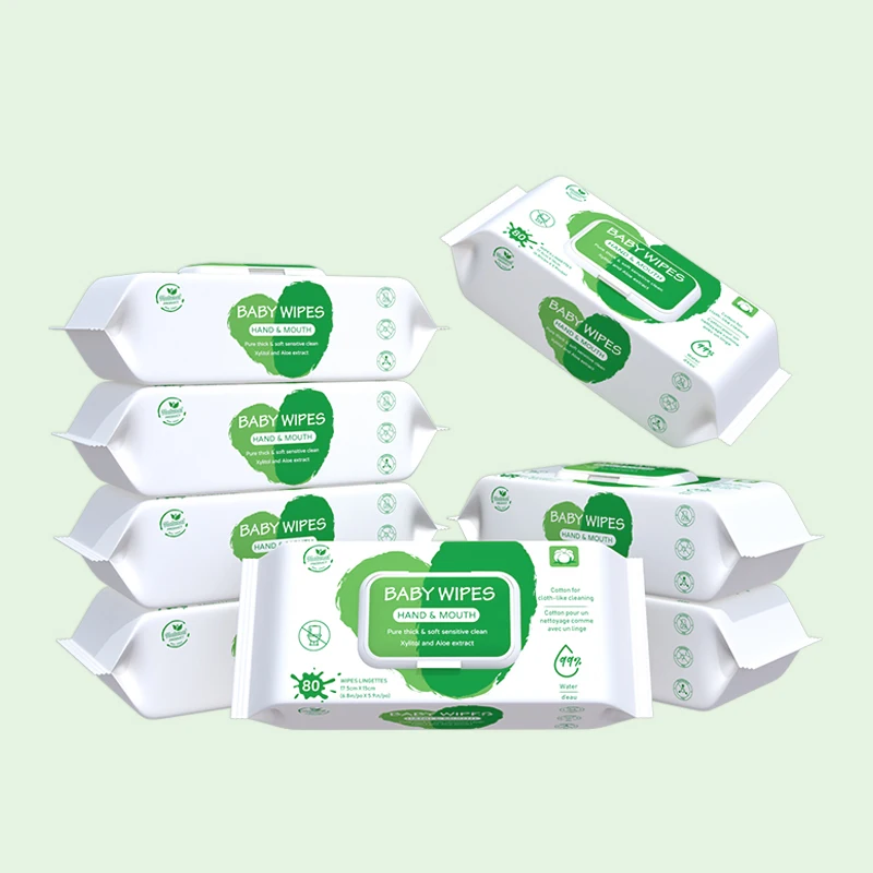 OEM /ODM Fragrance Free Mouth and Hands 72ct Baby Wet Wipes with Aloe Vera