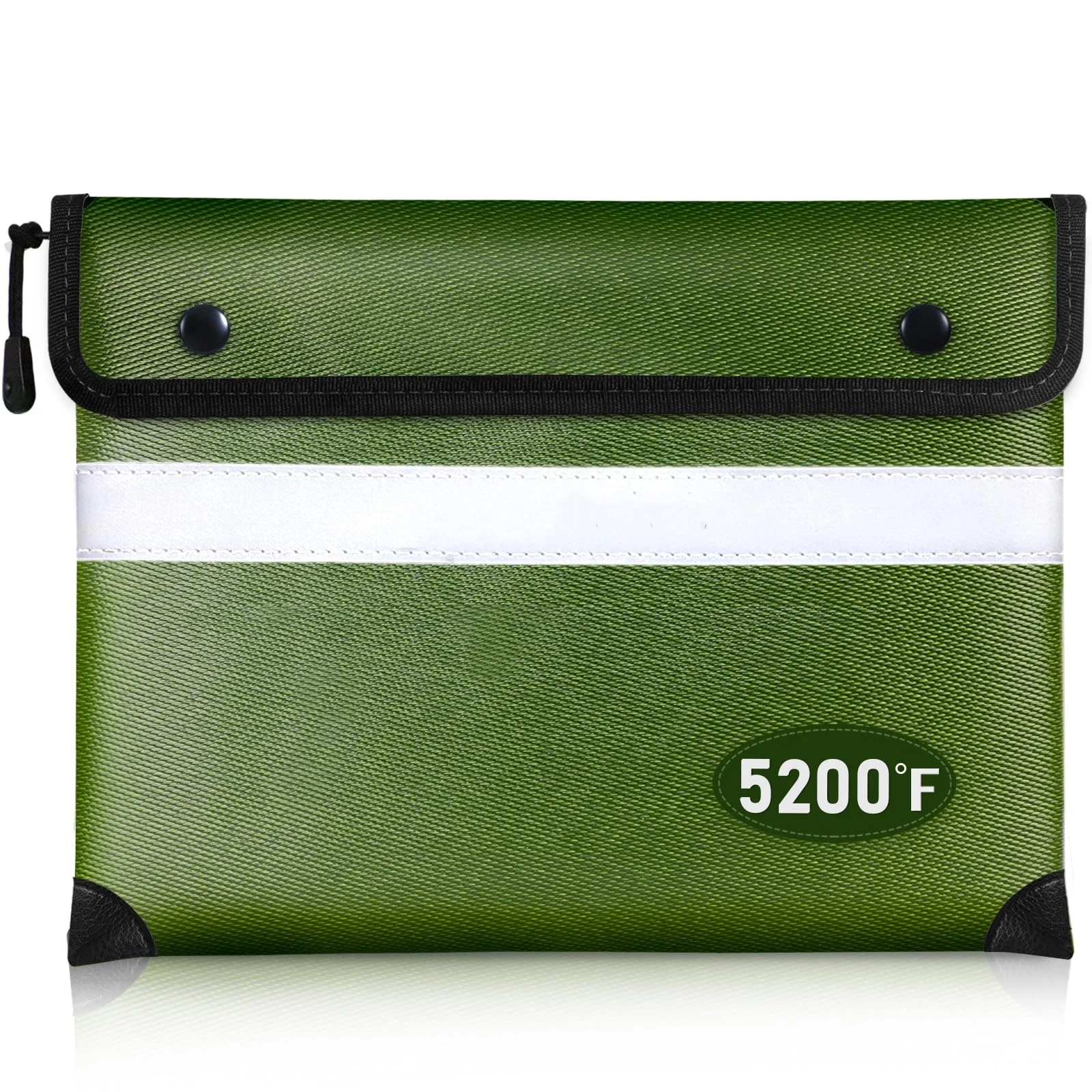 Upgraded 5200F Fireproof Document Bag Heat Insulated Reflective Strip for Fast Find Water Resistant Fireproof Money Bag