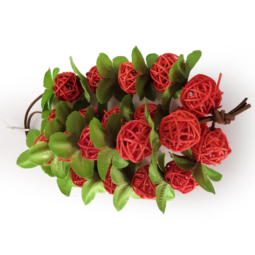 Bird Interactive Toy Natural Wood Rattan Hanging Parrot Toy