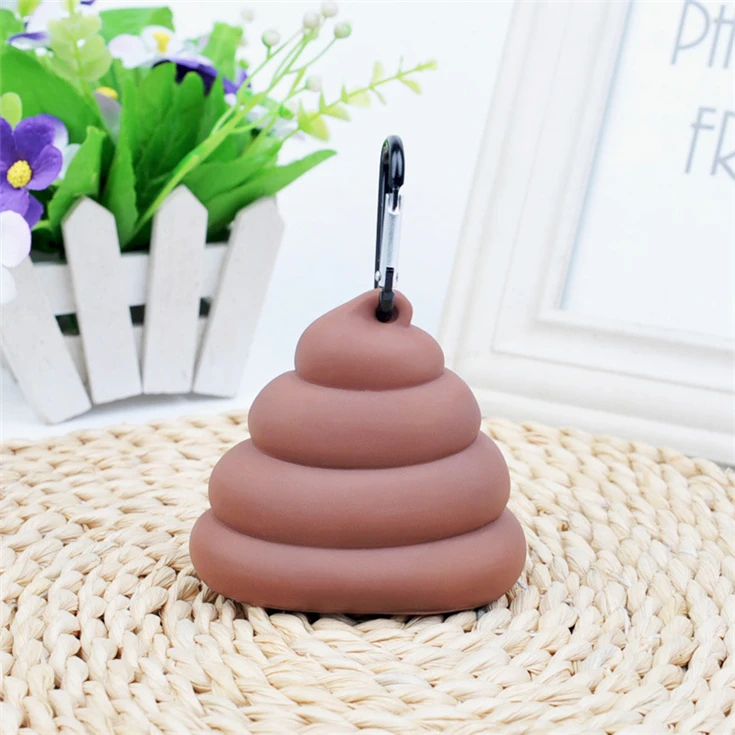 Cute Stocked poop bags Silicone Dogs Pet Poop Bag Holder Dispenser with Waste Bags Funny Design