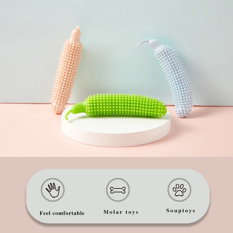 Convex Design Interactive Cleans Teeth Massages Gums Strong Chewing Hard Rubber Dog Chew Toy for Large Small Dogs