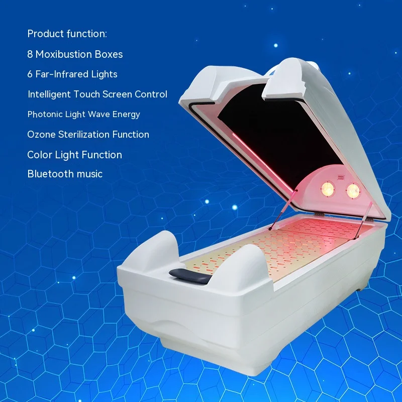 S.W Beauty Center LED Light Negative Ion FIR Ozone Therapy Sauna Spa Dome Far Infrared Massage Spa Capsule