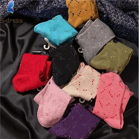 2023 Socks Factory Custom Logo Gg Glitter Socks Fashion Luxury Brand Designer Diamond Women G Socks In Syock