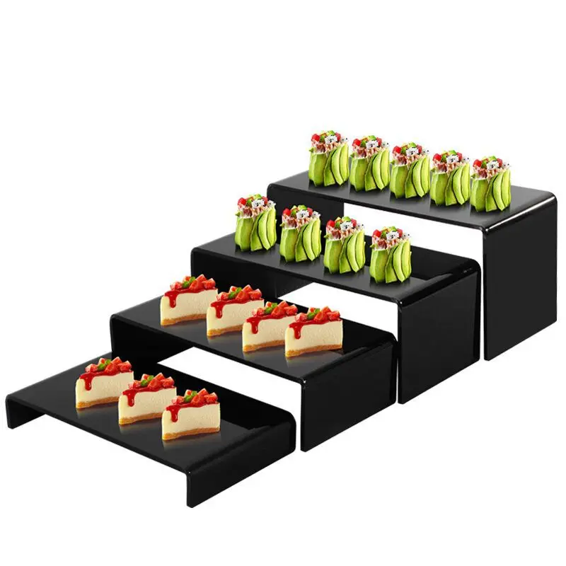 custom u-shaped counter cake display stand clear display racks acrylic stand