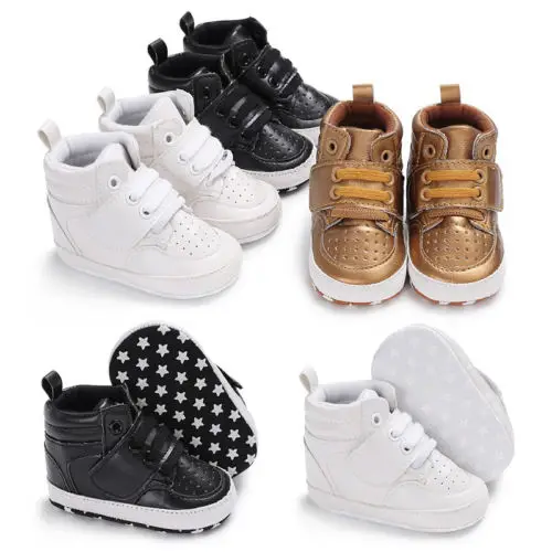 Toddler Shoes Baby Boy Girl PU Ankle Boots Crib Shoes Anti-slip Sneaker unisex suede dress shoes