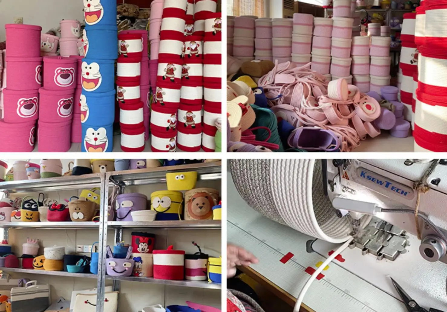 Small Mini Cute Cotton Rope Storage Basket With Cartoon Animal Design Woven Basket For Home Small Items Strawberry Bear Basket