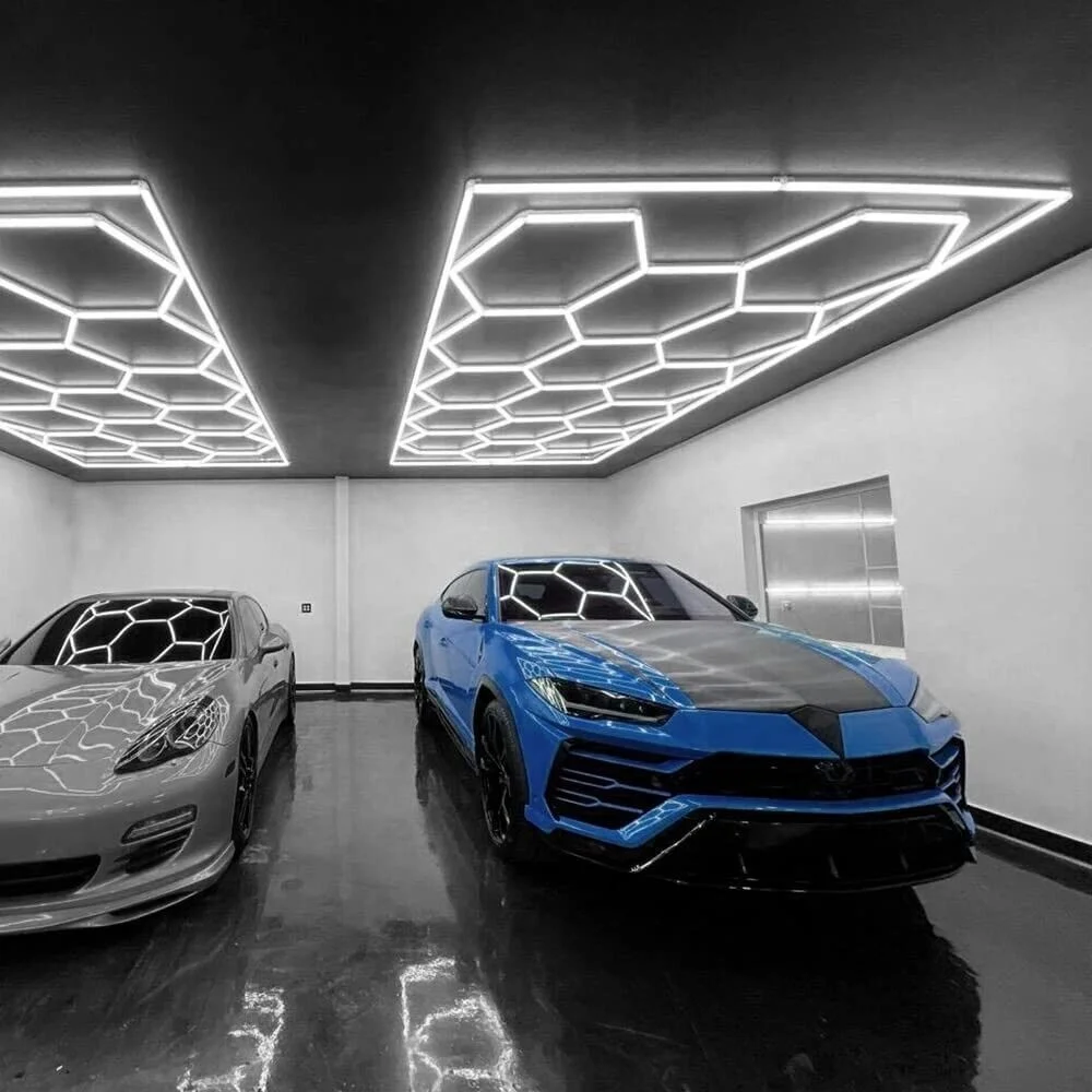 Professional Super Bright Bay Lighting Car Beauty Salon monochromatic Hexagon Led Light pink/bule/green