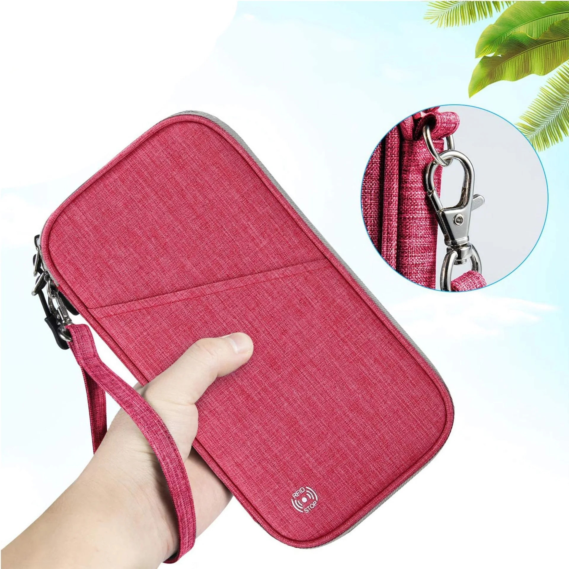 RFID blocking family 4 passport holder travel,itinerary family travel passport holder wallet