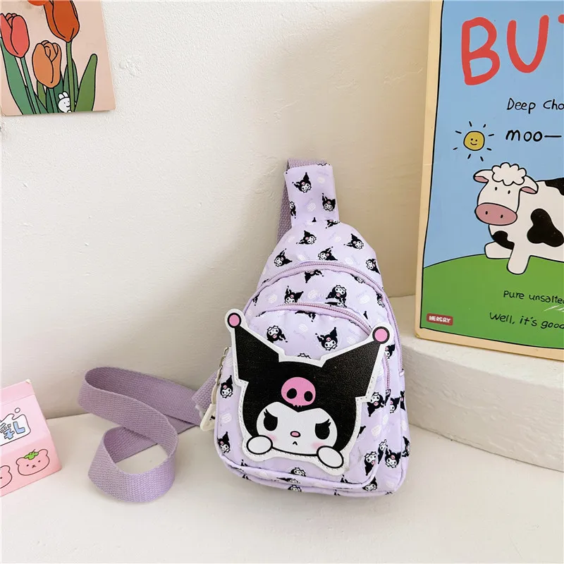 Новая Детская сумка с мультяшным принтом Sanrio Kitty Pochacco нагрудная через плечо многофункциональная для хранения мальчиков и девочек