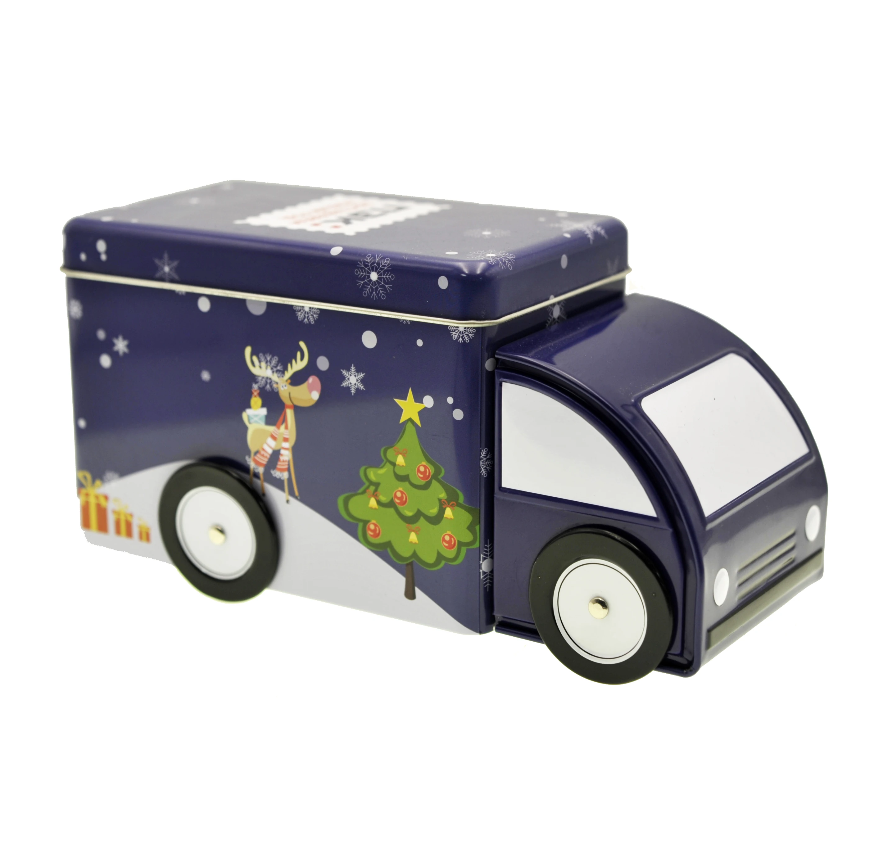Cute Food Grade Car Shape Tin Box For Sweets Packing Truck Tin Can Printing Customized
