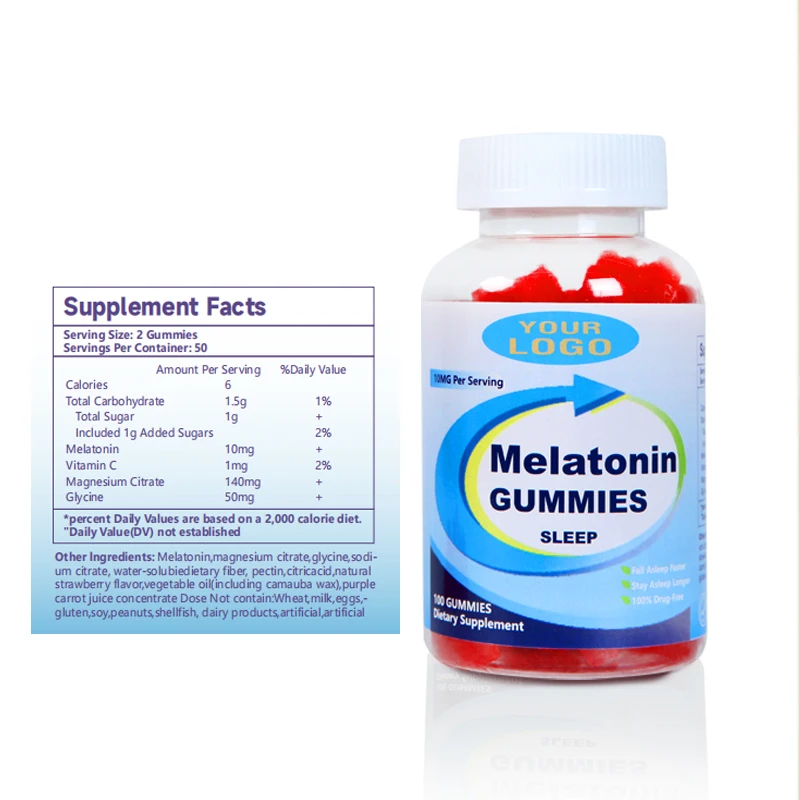 Wholesale Sleep Deep Aid Melatonina/Melatonin Gummies Candy With Vitamin B6 Hemp Oil Ashwagandha L-theanine 5-HTP