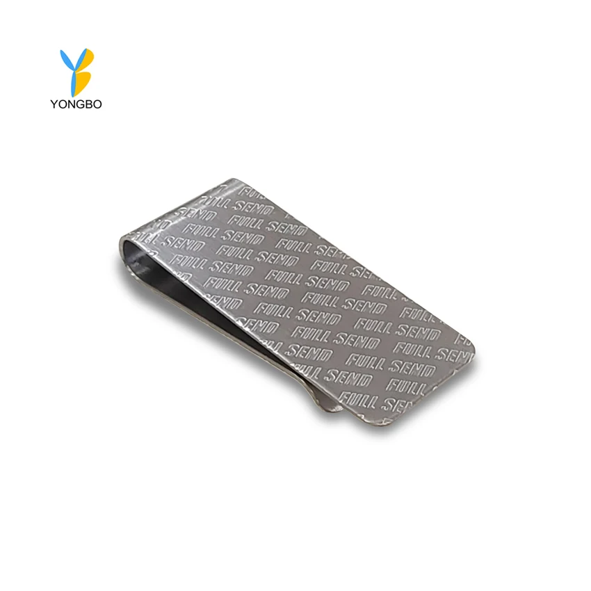 Fashion Stainless Steel Metal Etched Money Clip Simple Silver Dollar Cash Clamp Holder Wallet Purse Pocket Men Women