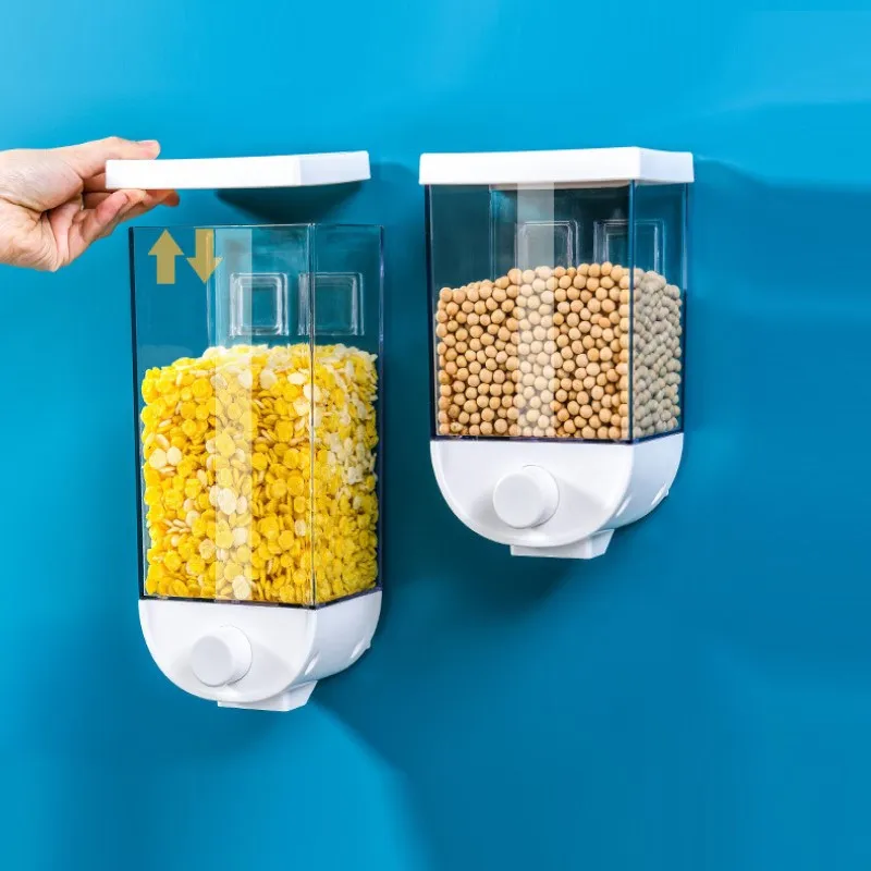 Kitchen Food Storage Container Cereal Dispenser Oatmeal Wall Mounted bulk  food cereal container grain dispenser