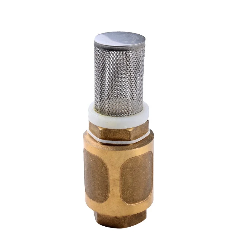 Brass Female Thread Valve Water Pump Foot Check Valve Stainless Steel Net Filter