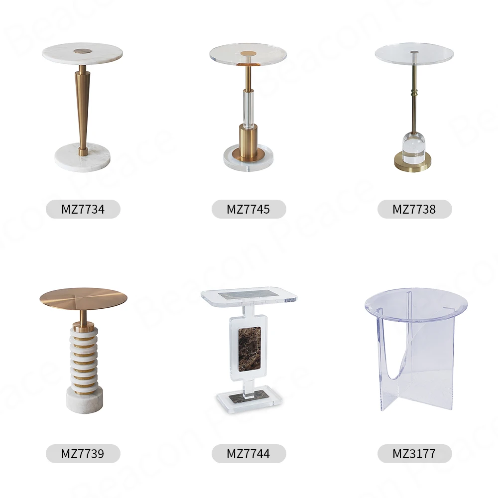Modern Luxury C Shaped Side Table Mesa Auxiliar Beistelltisch Home Round Acrylic Nordic Small Coffee Table For Living Room