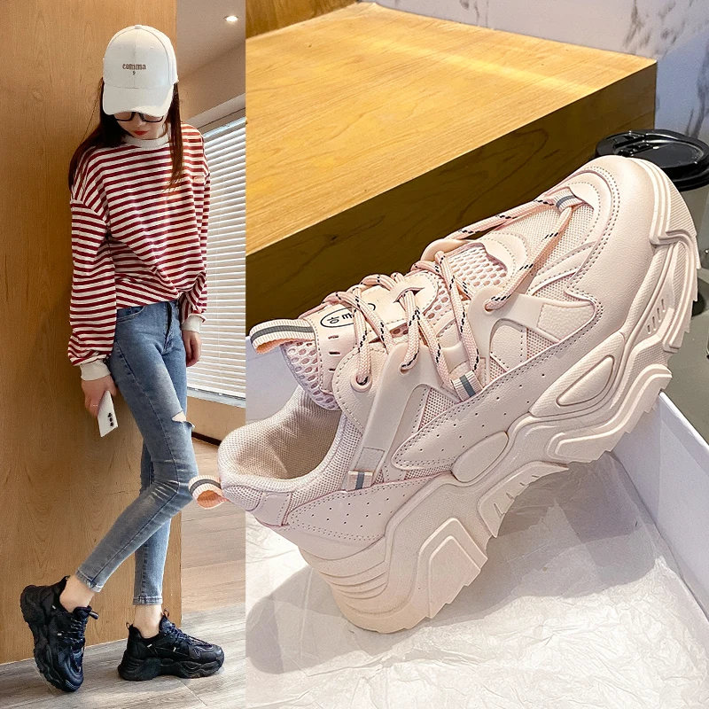 Custom shoe manufacturer price factory new style casual sneakers women height increasing walking lady casual sneaker