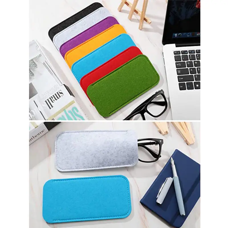 Eyeglass Cases Soft Felt Sunglasses Cases Portable Travel Glasses Storage Pouch for Men Woman