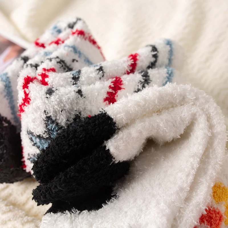 DIY Indoor Bed Sleep Cozy Winter Socks Women Cute Girls Lady Gift Fleece Plush Fluffy Fuzzy Socks With Boxes